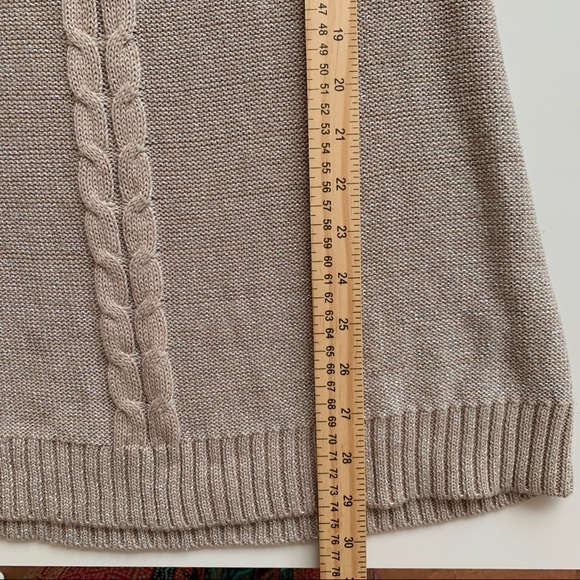 BELLDINI Criss Cross Back Long Sleeve Sweater Top. Taupe Small - Picture 7 of 12